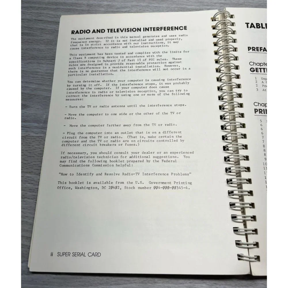 Super Serial Card Manual for Apple Computer II II+ IE IIGS 1981 Installation